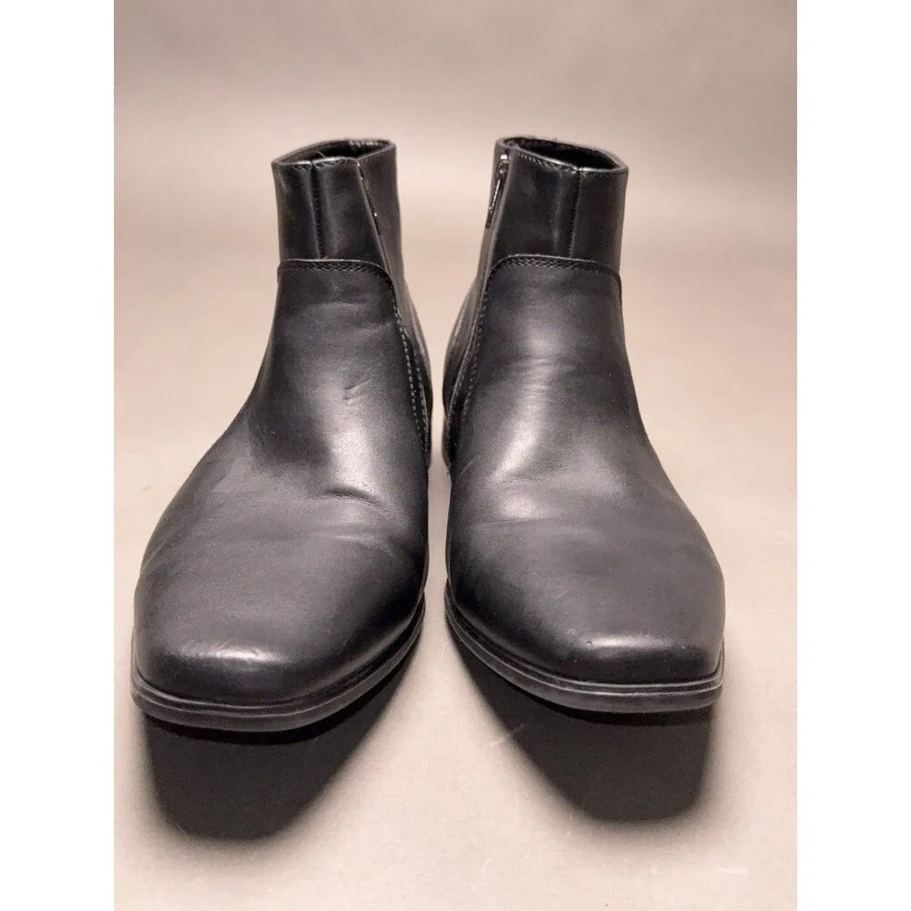 Men’s Calvin Klein Leather Boots Black Beck Zip Up 9.5 M